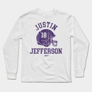 Justin Jefferson Minnesota Helmet Font Long Sleeve T-Shirt